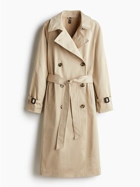 H&M Tan Women's Twill Trench Coat- Size Small